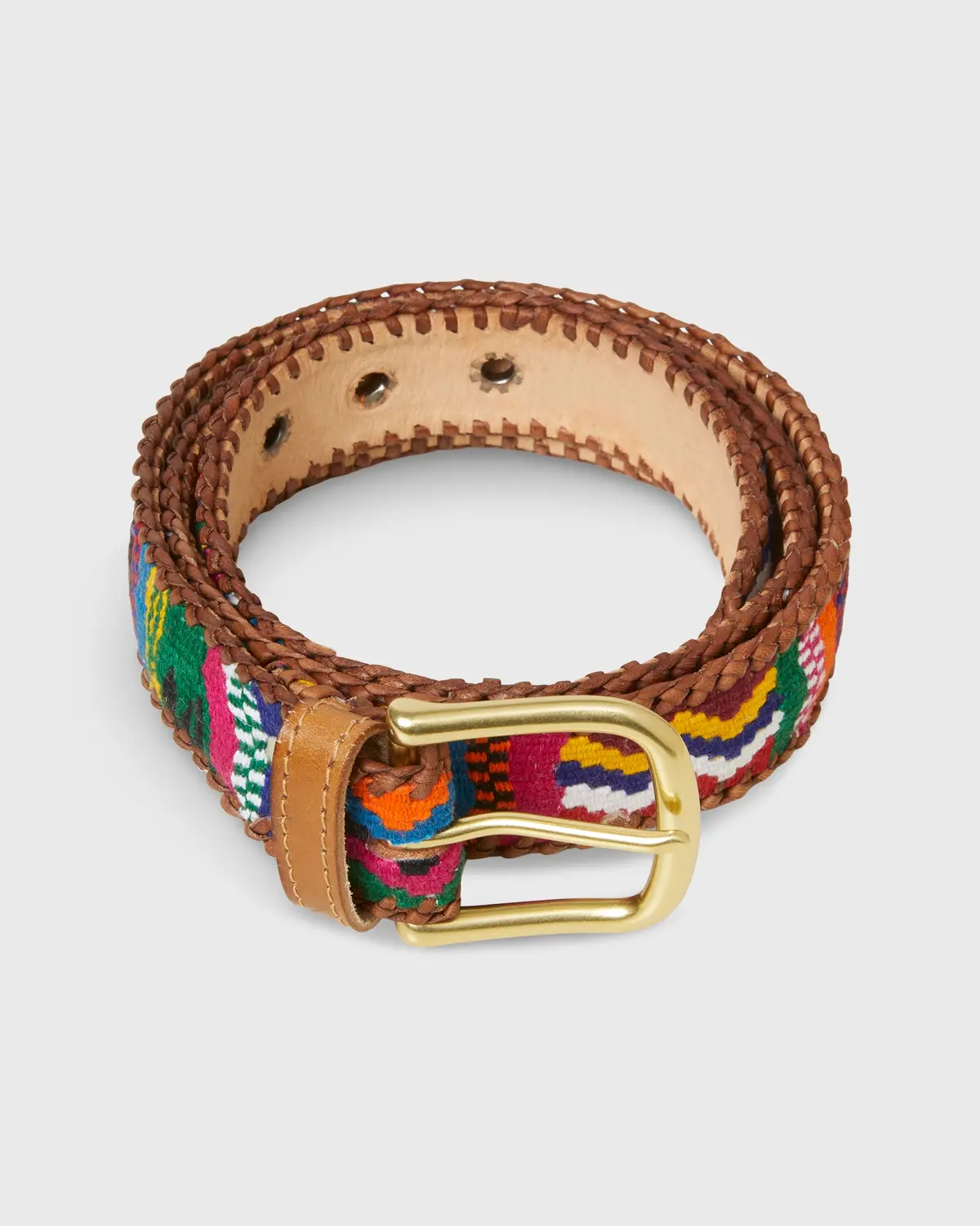 1.5" Hand-Loomed Belt In Blue/Pink/Orange Multi 1