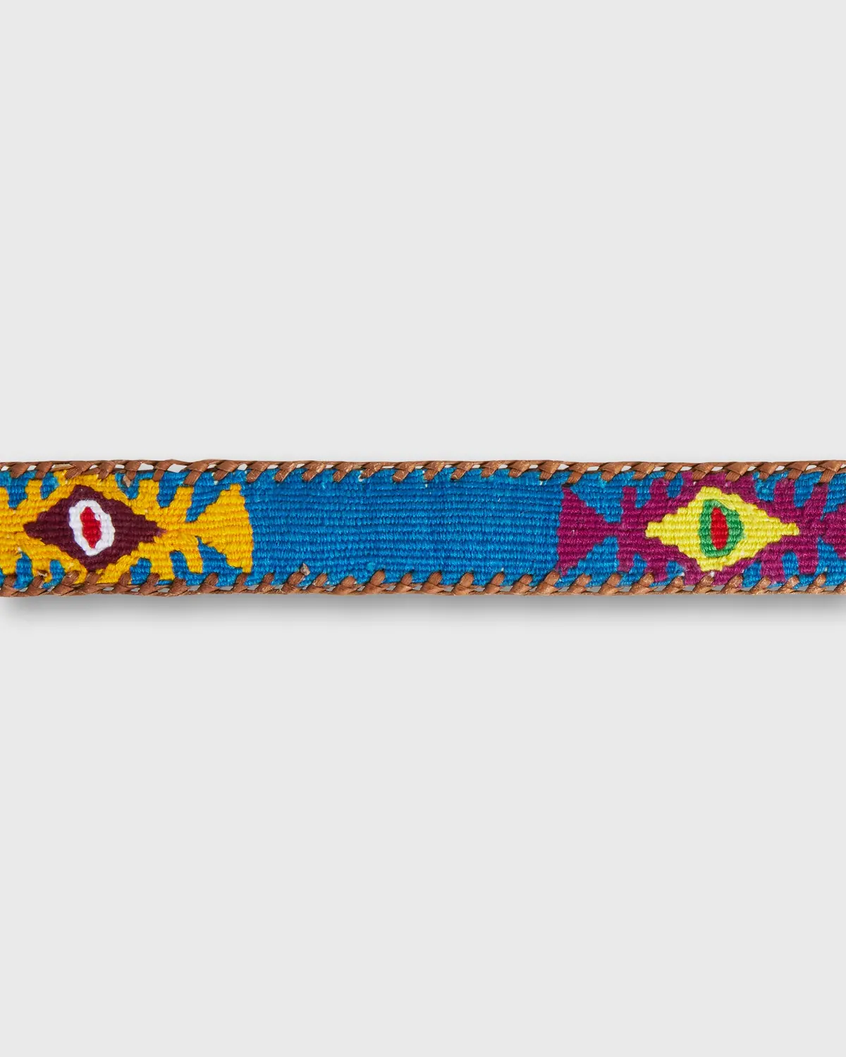 1.5" Hand-Loomed Belt In Blue/Orange Tribal 2