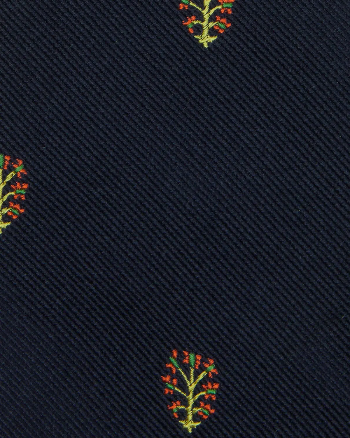 Silk Woven Club Tie In Navy Tree Of Life 2