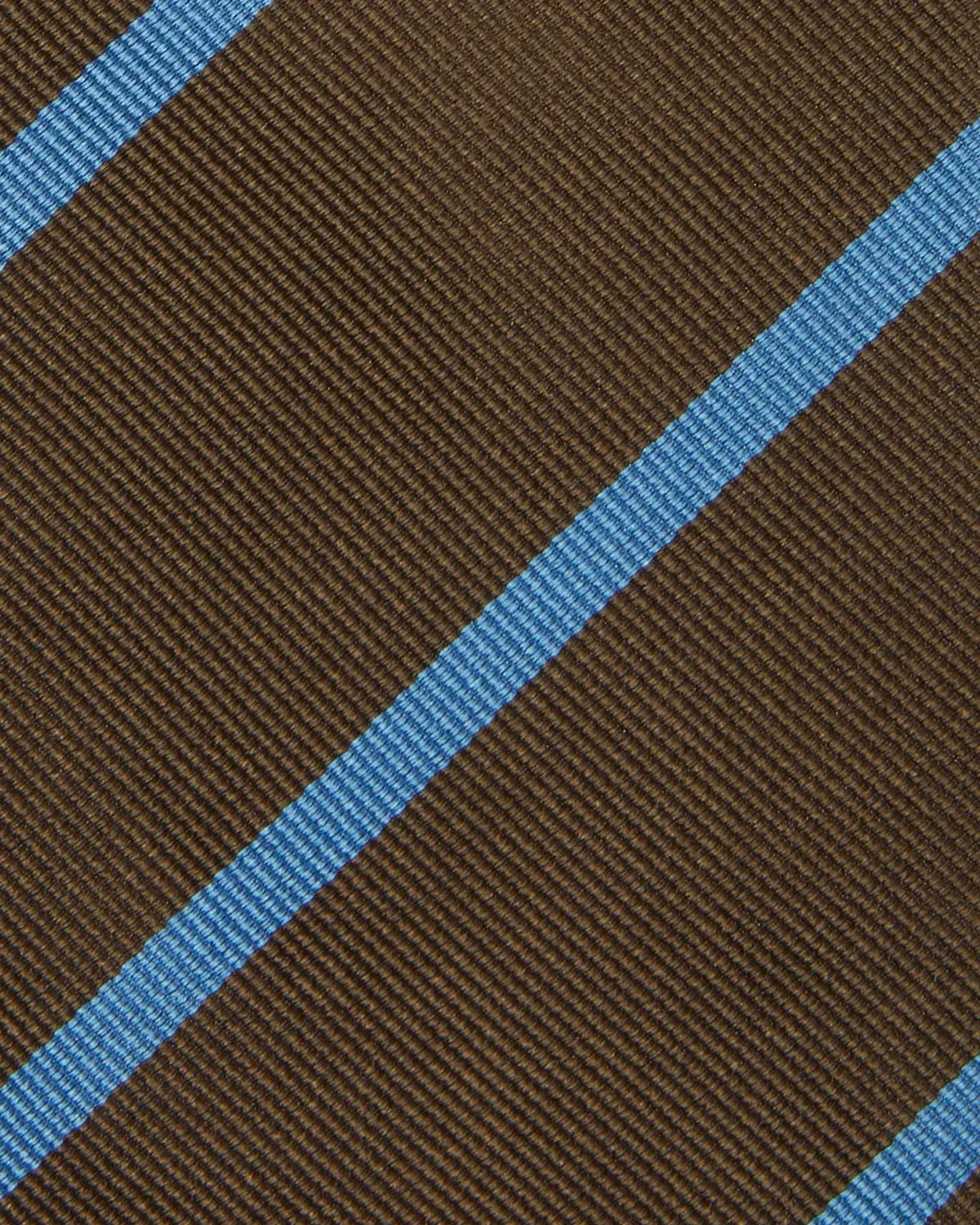Silk Woven Tie In Brown/Sky Bar Stripe 2