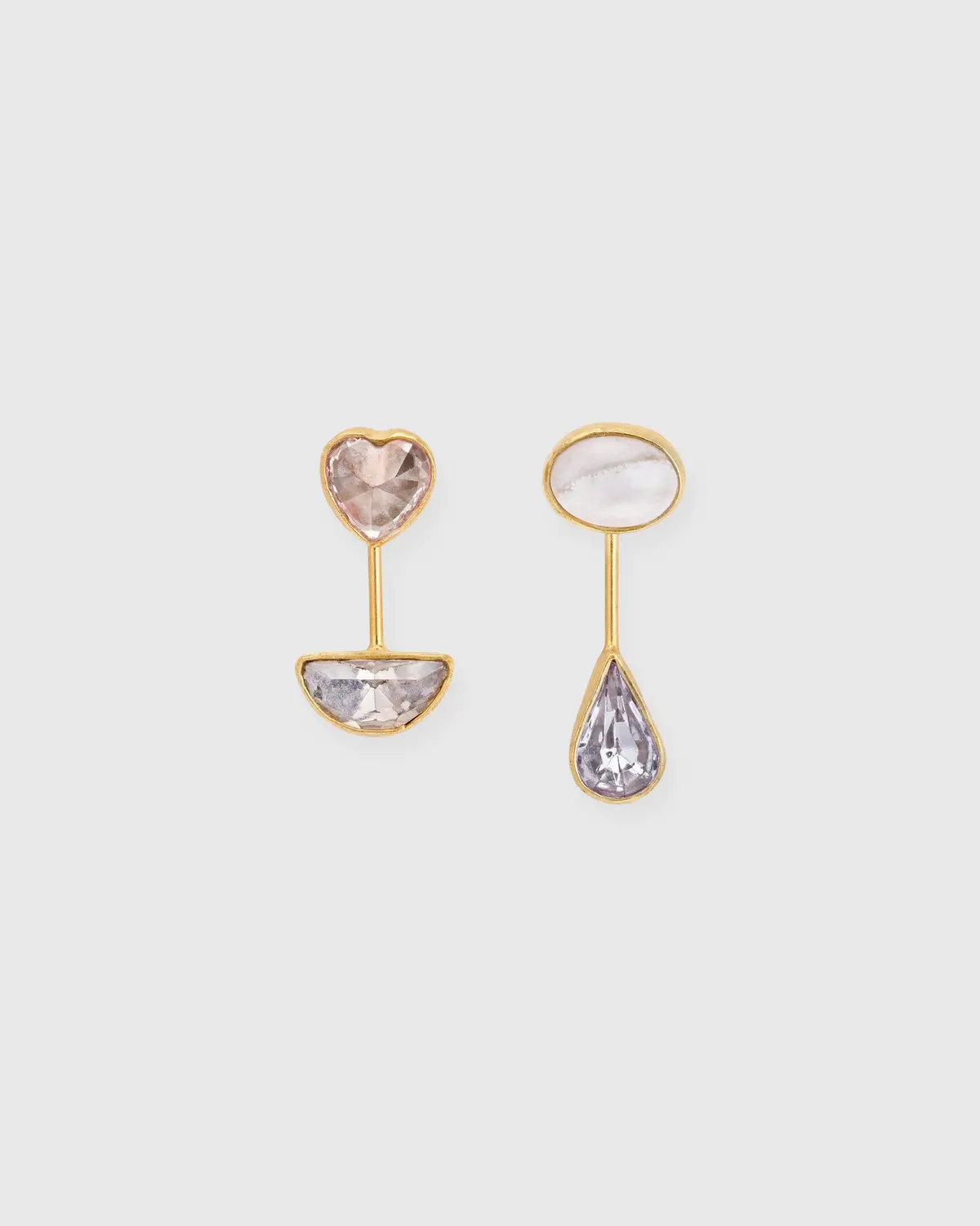 Detachable Victorian Drop Earrings In Pink 1