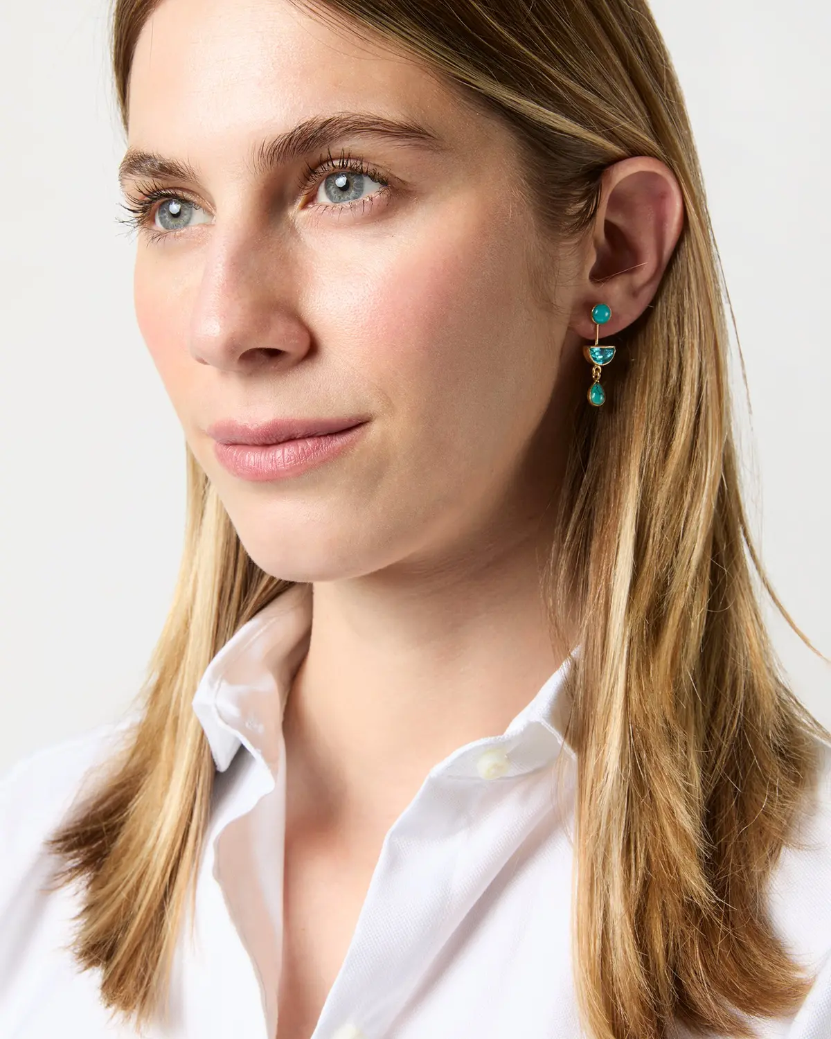 Detachable Victorian Drop Earrings In Seafoam 2