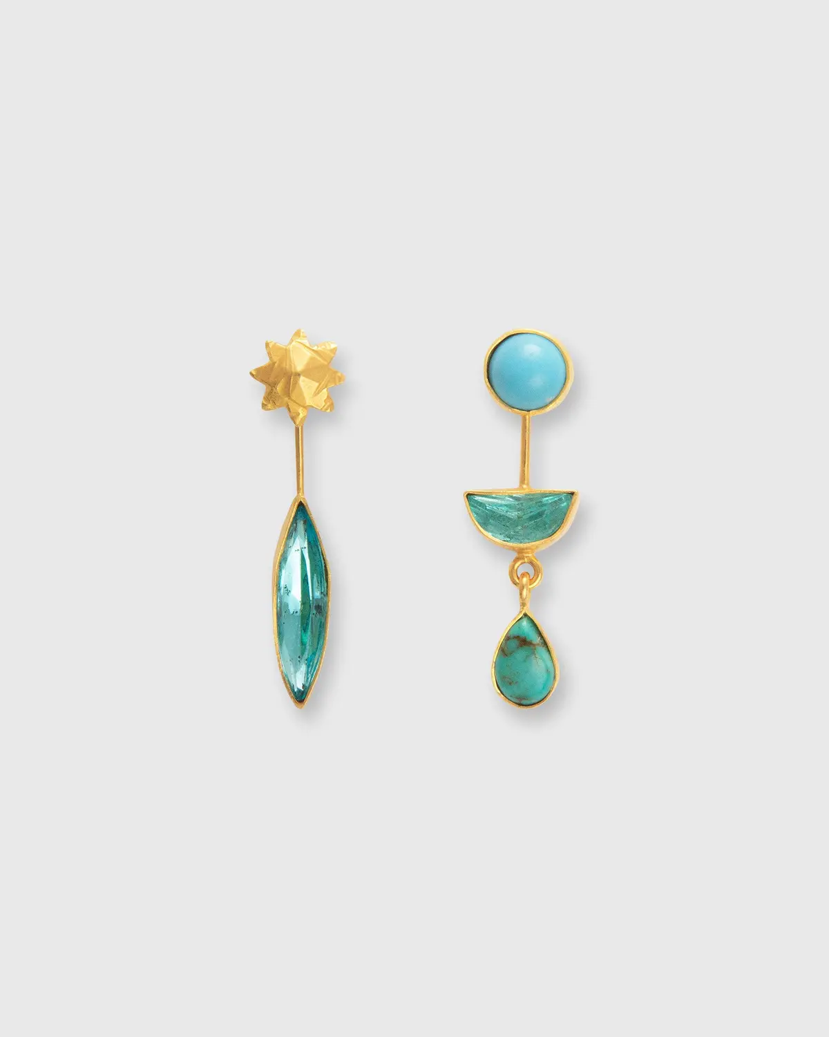 Detachable Victorian Drop Earrings In Seafoam 1