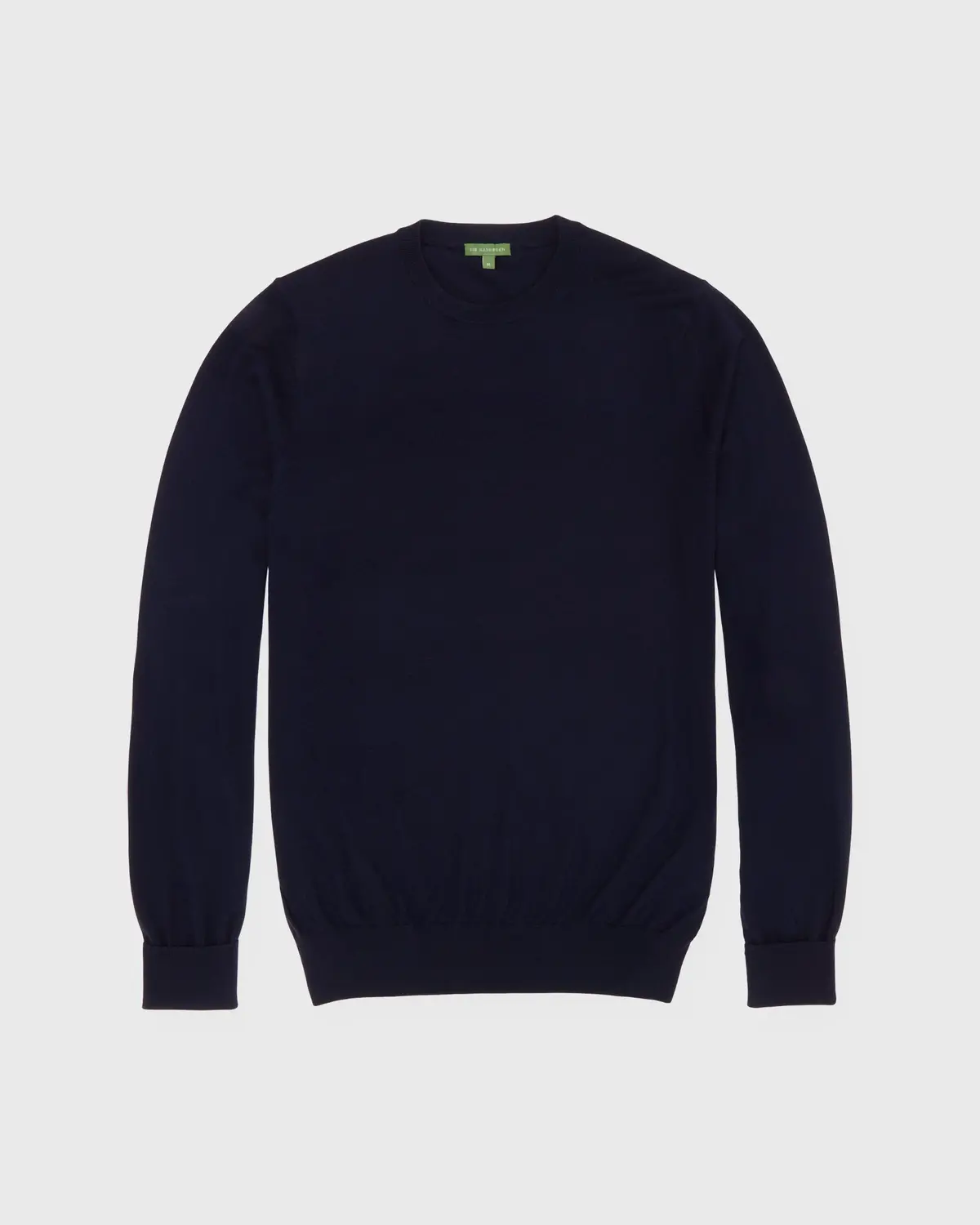 Fine-Gauge Crewneck Sweater In Navy Escorial Wool 1