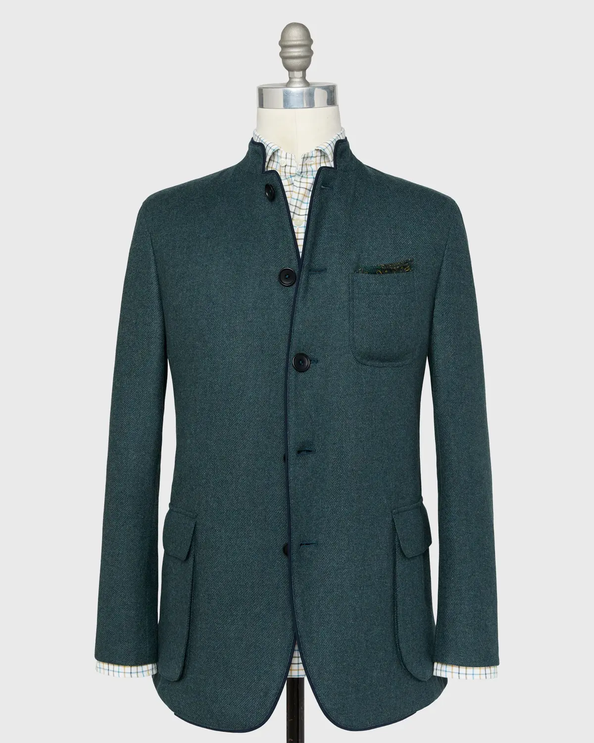 Tyrolean Jacket In Sea Moss Wool Twill 1