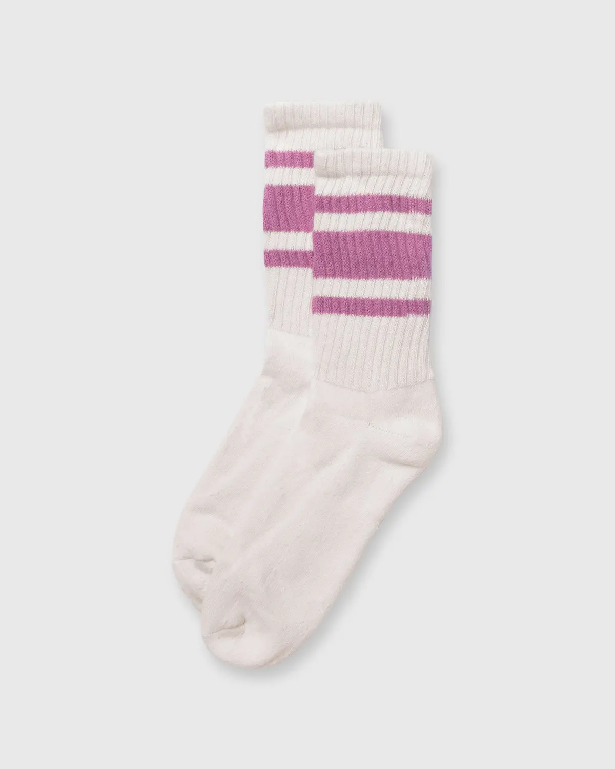 Retro Mono Stripe Socks In Dusty Rose 1