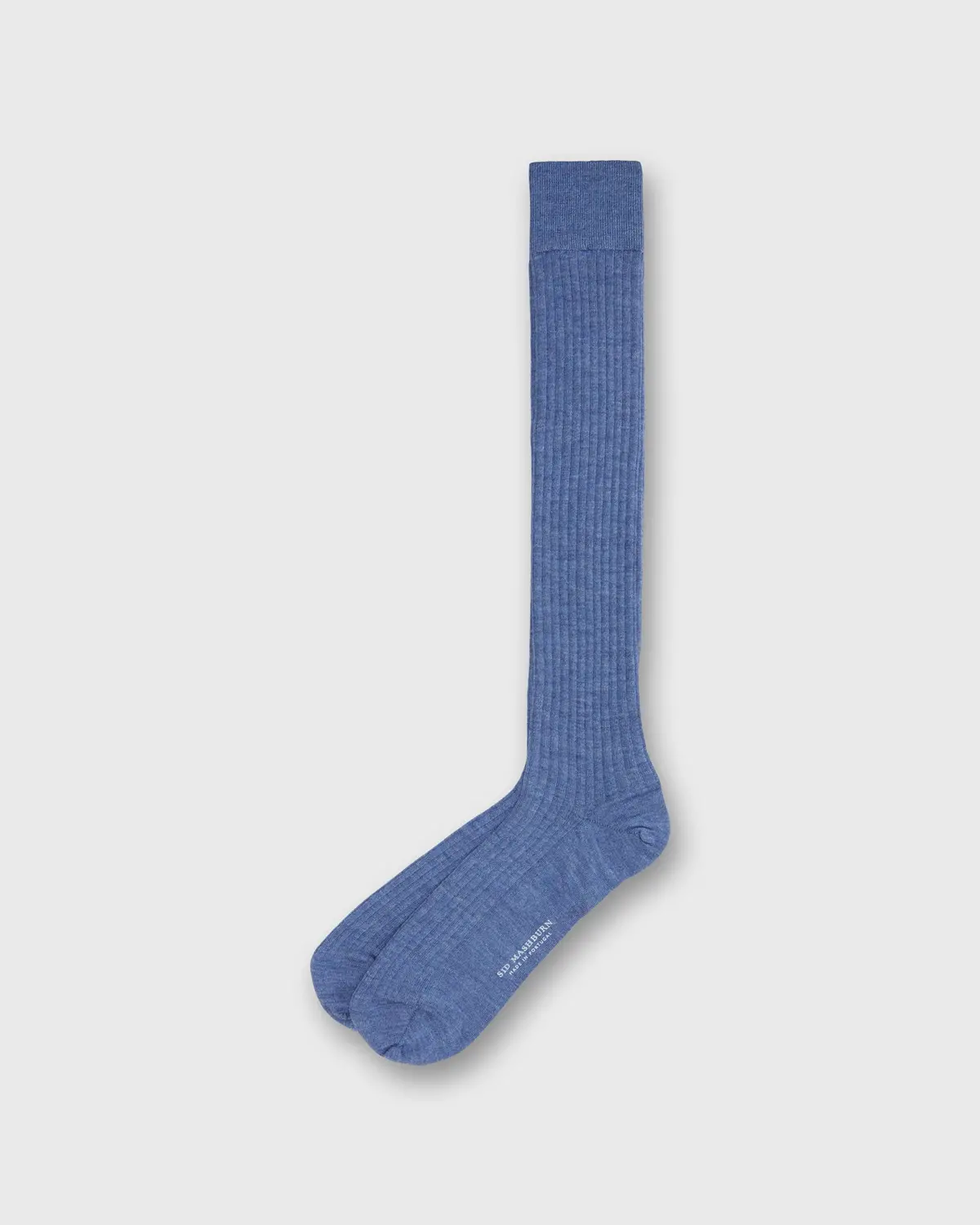 Over-The-Calf Dress Socks In Heather Blue Cashmere/Silk 1