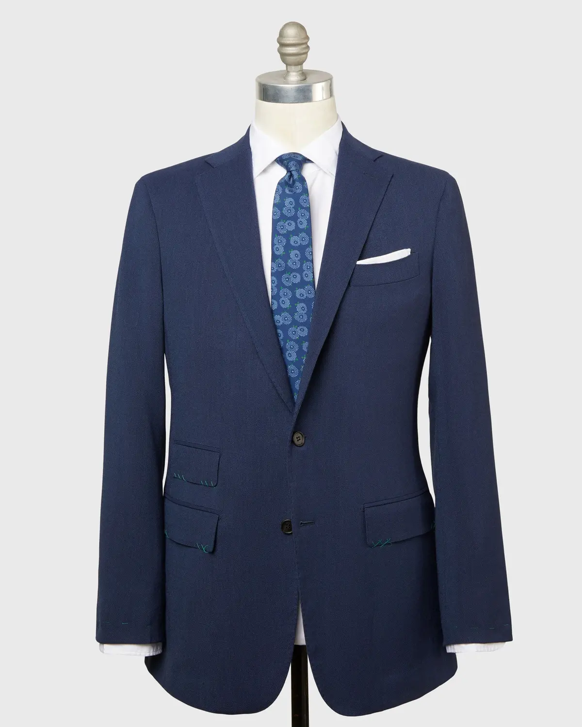 Virgil No. 3 Suit In Blue Wool Quattro Hopsack 1