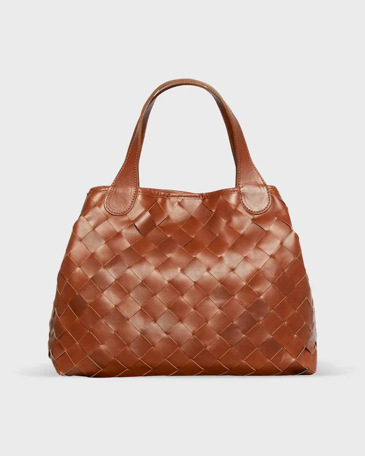 Handwoven Tote In Dark Brown Veg-Tanned Leather 1