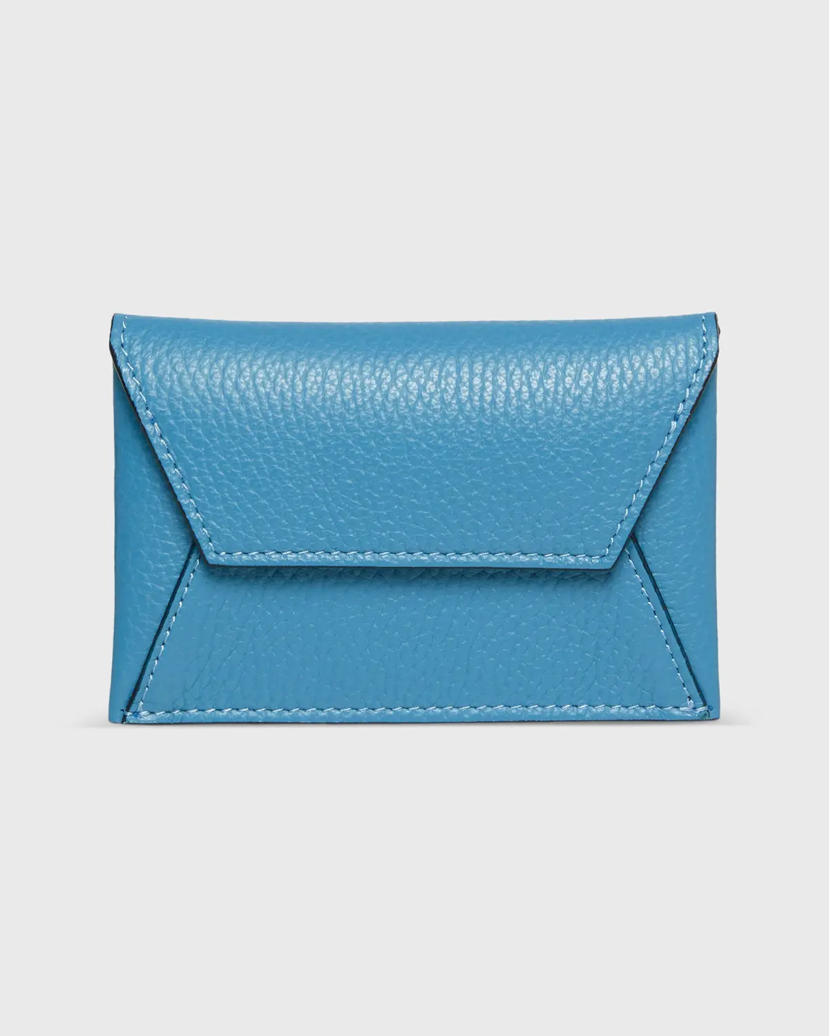 Snap Card Holder In Dutch Blue Leather 1