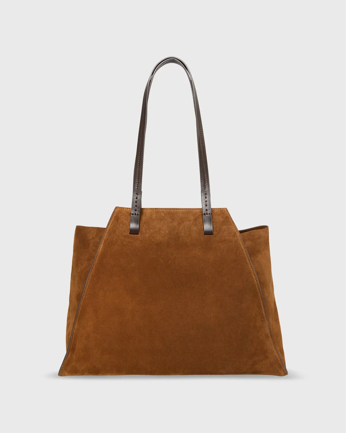 Evie Tote In Tan Suede 1