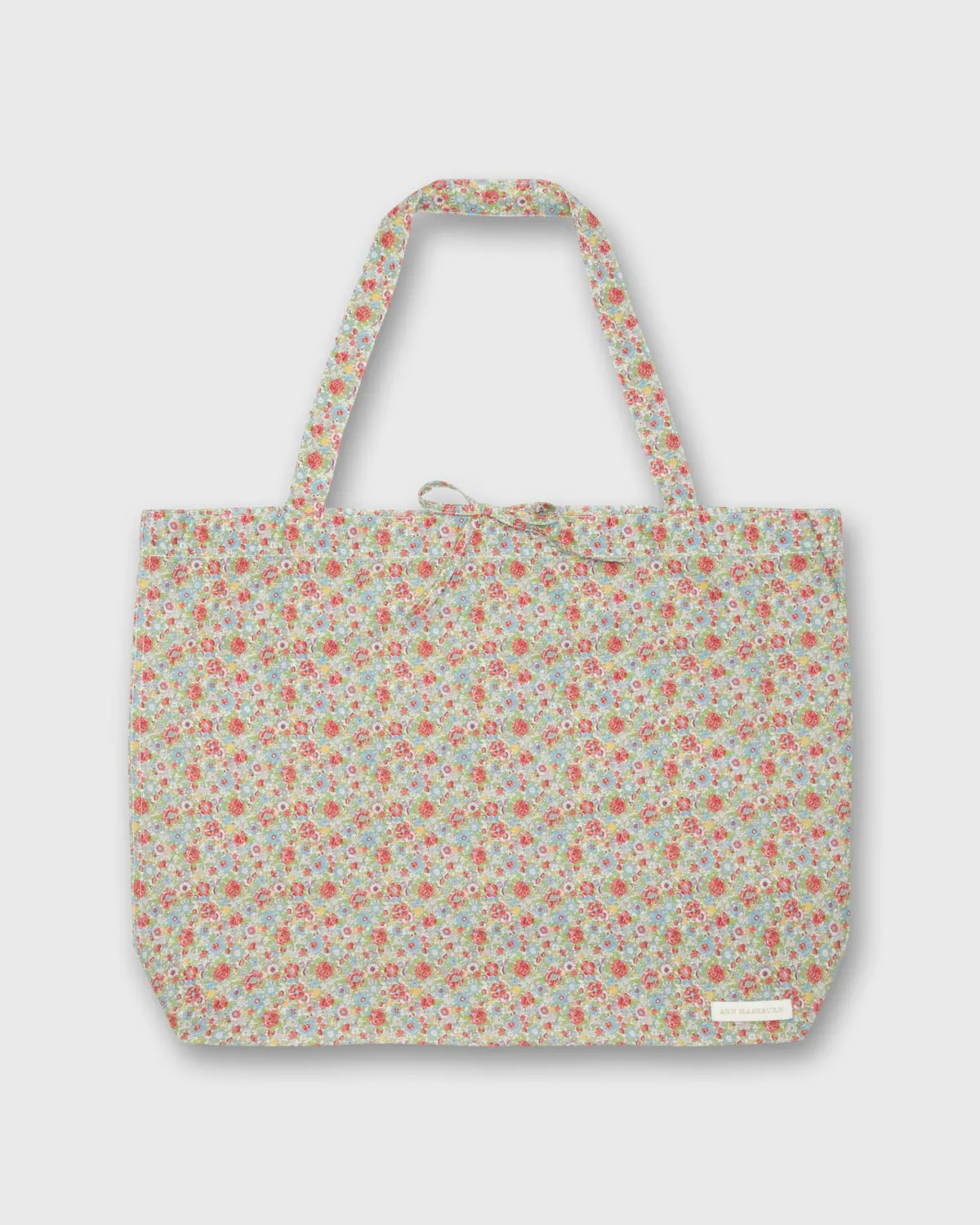 Reusable Tote Bag In Red Multi Amelie Small Liberty Fabric 1