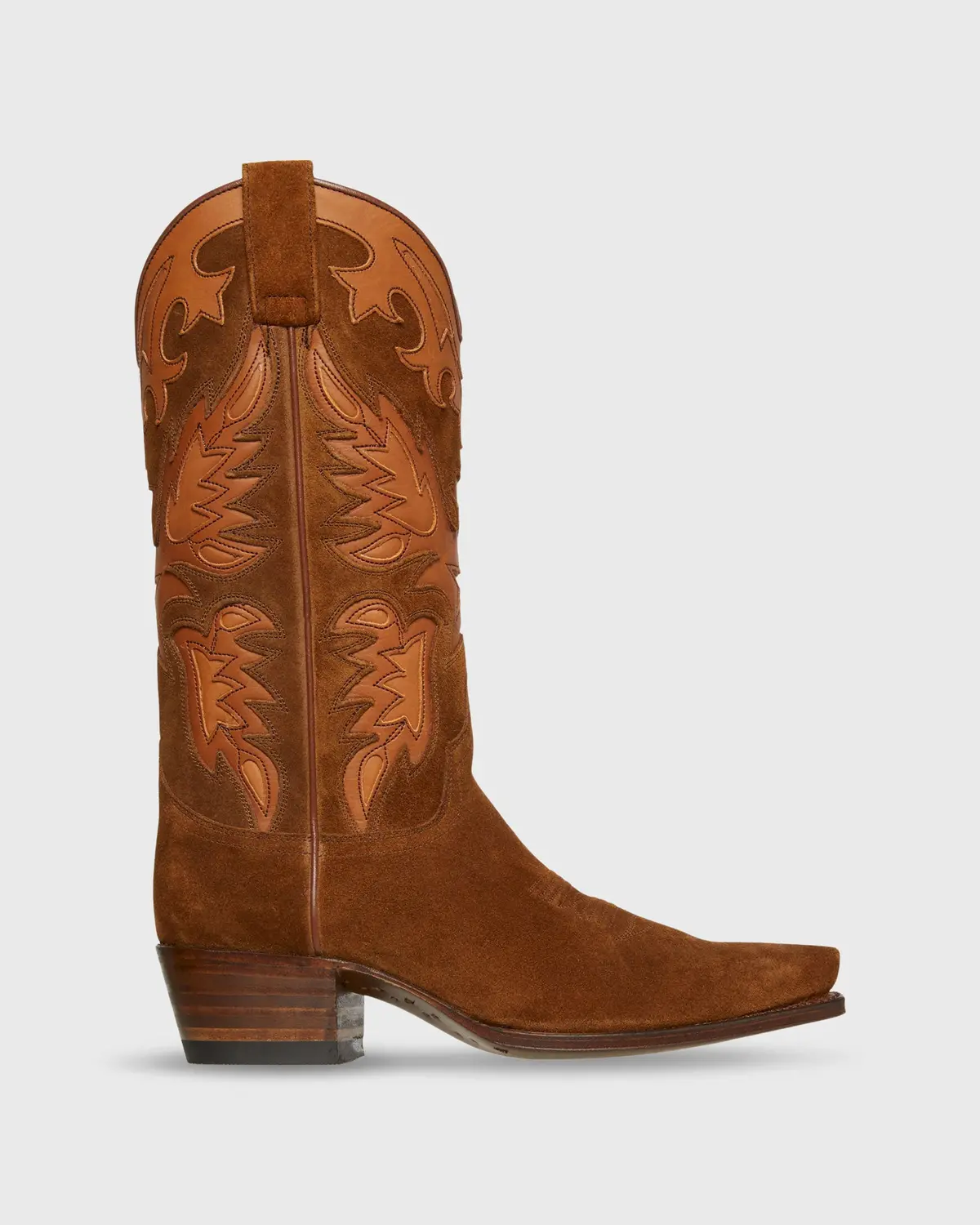 Tammy Cowboy Boot In Light Brown Suede 1