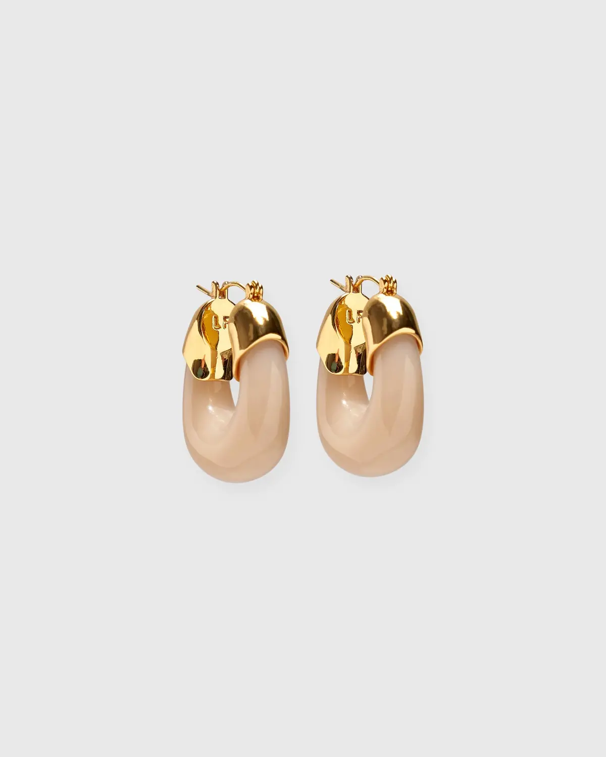 Mini Organic Hoop Earrings In Dove 1