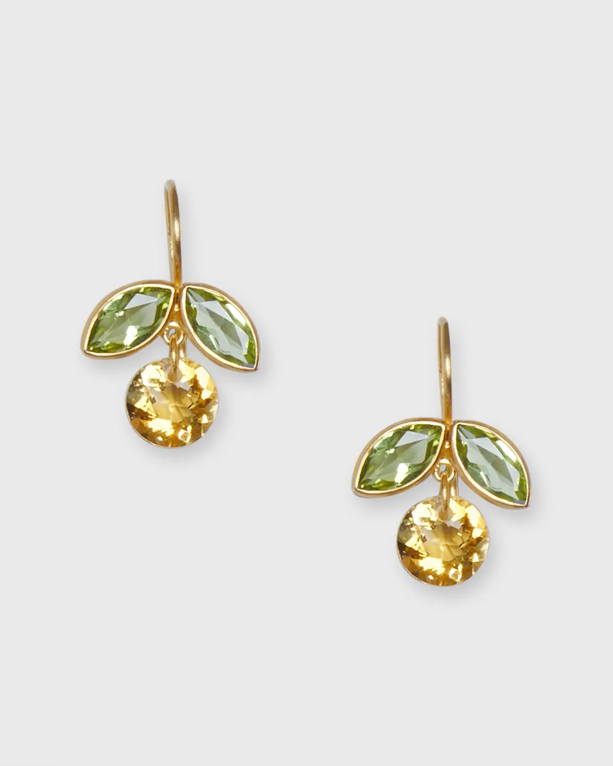 Apple Earrings In Peridot/Citrine 1
