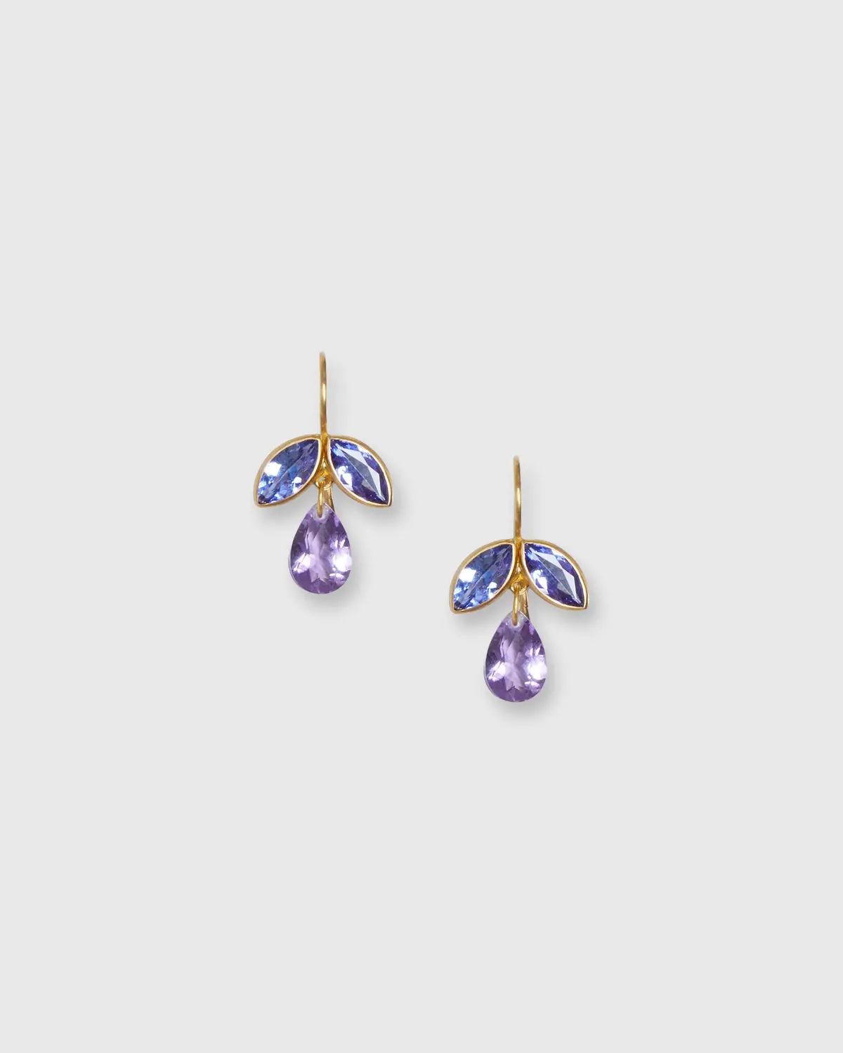 Pear Earrings In Amethyst/Tanzanite 1