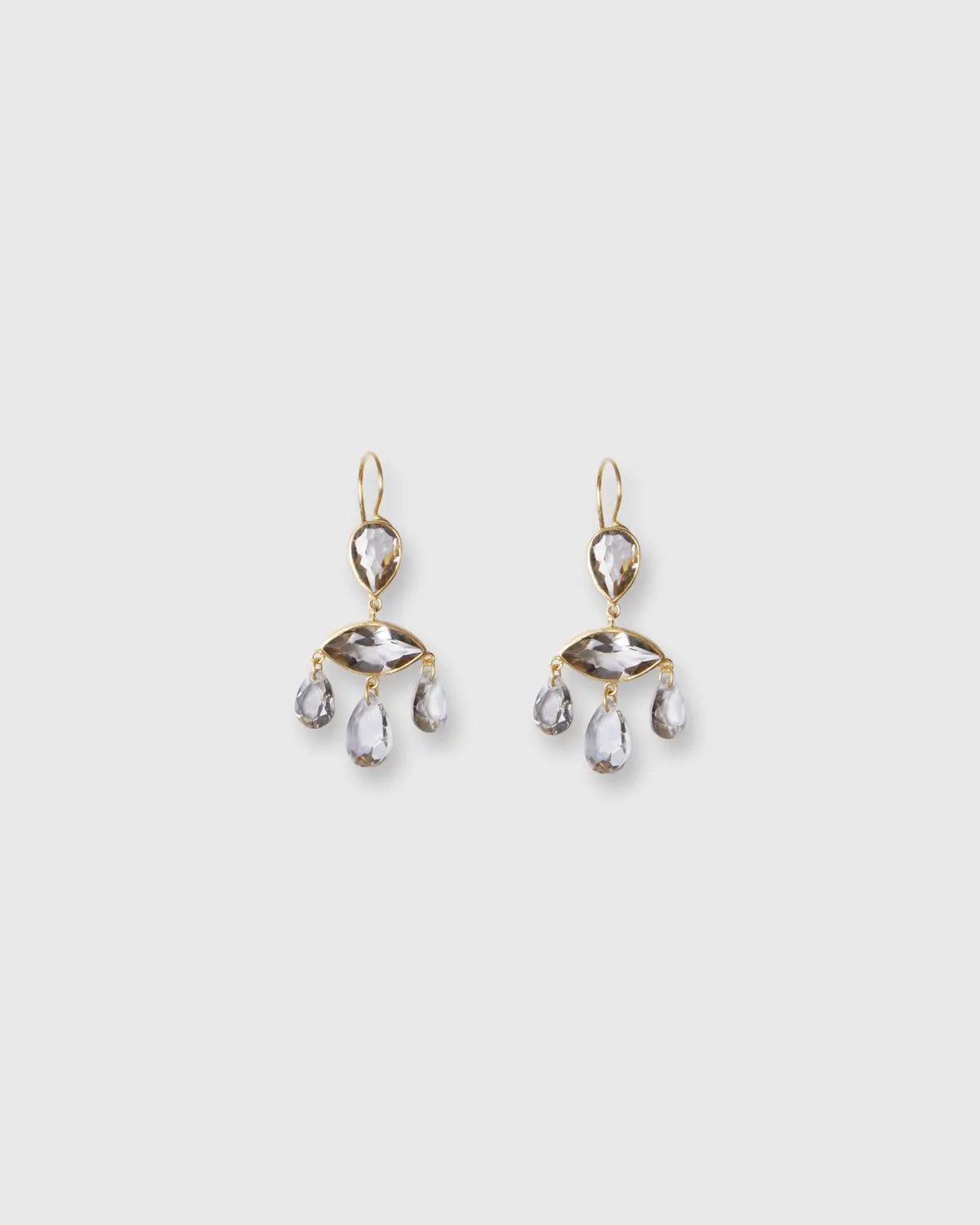 Small Marquise D'estrées Earrings In Smokey Quartz 1