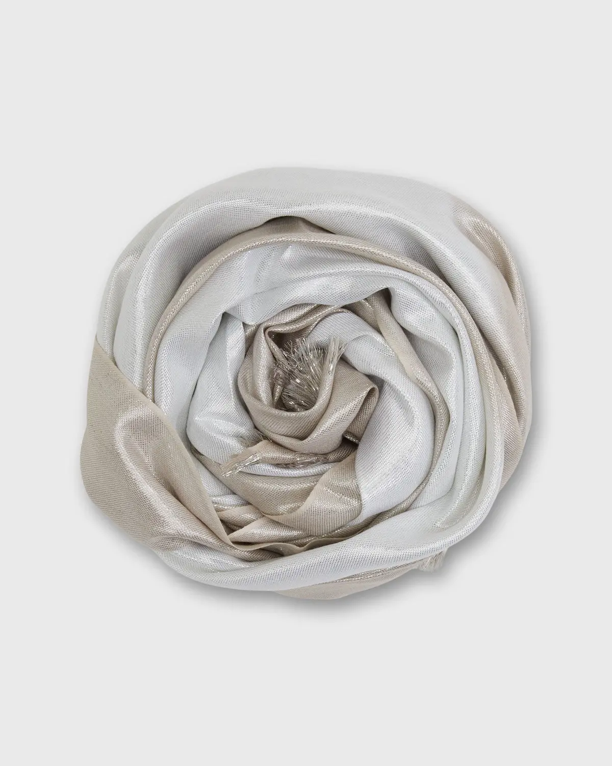 Metallic Fringed Scarf In Natural 1
