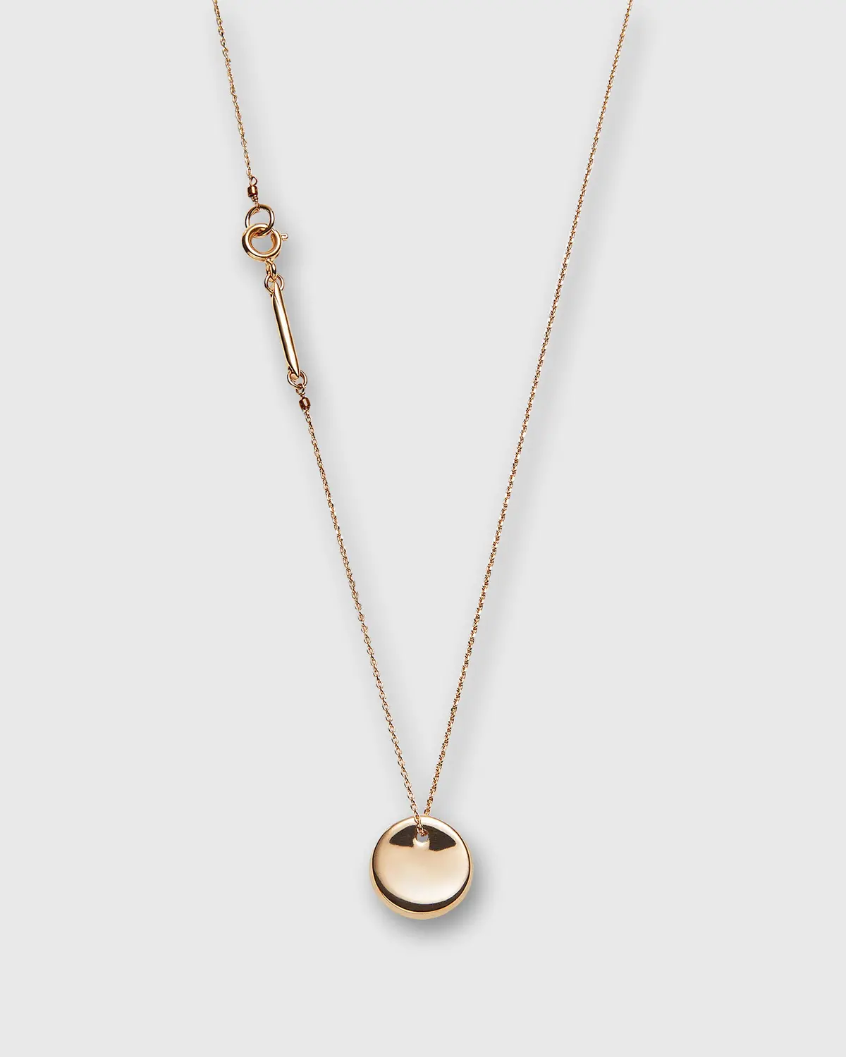 Small Round Pendant Necklace In Gold 1