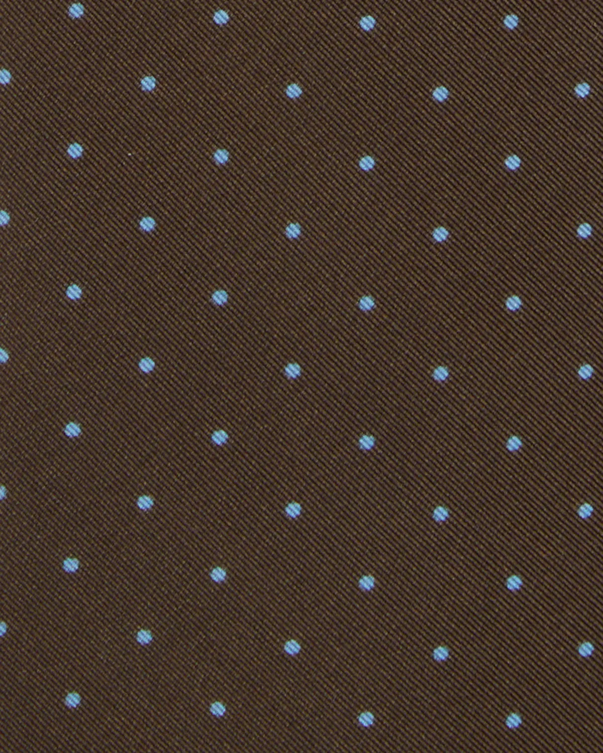 Irish Poplin Tie In Brown/Sky Pin Dot 2
