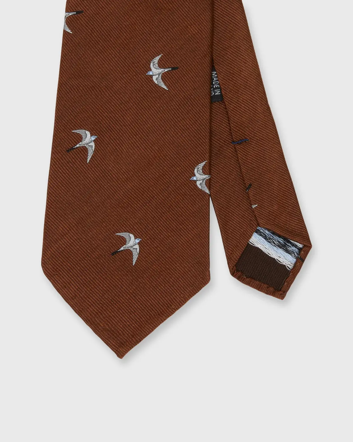 Silk Club Tie In Havana/White/Sky Swallow 1