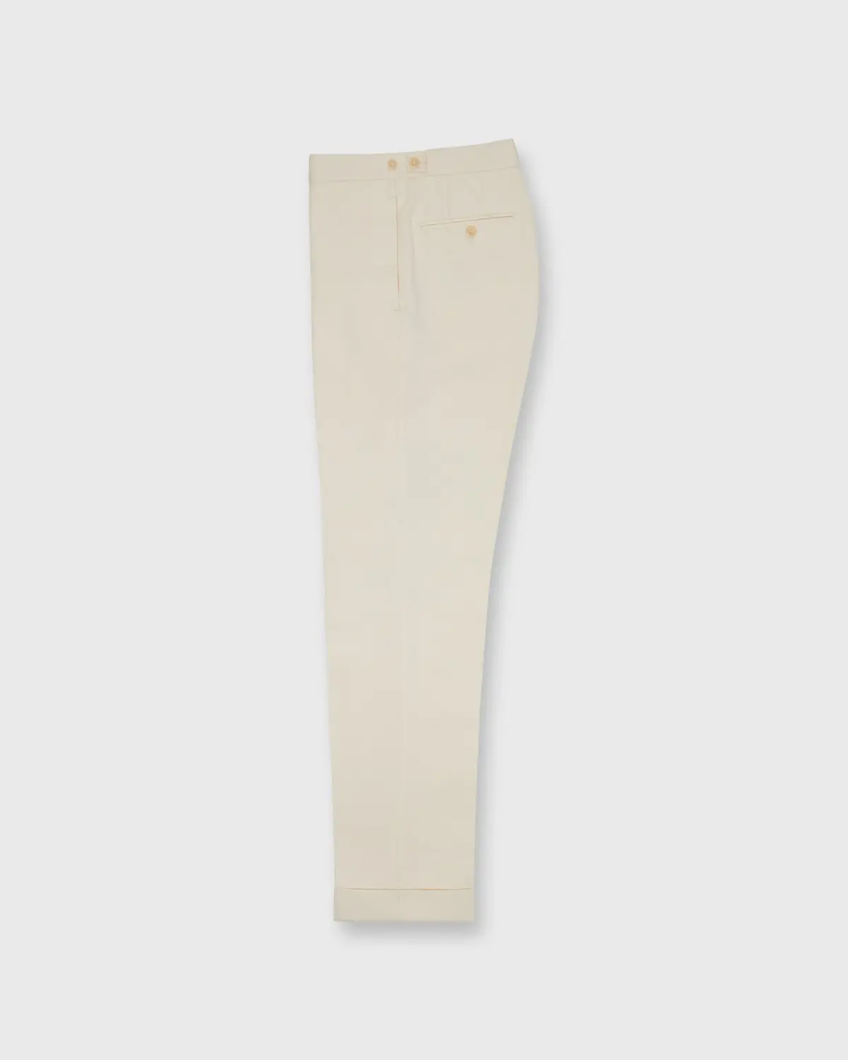 Side-Tab Dress Trouser In Ivory Cotolino Canvas 1