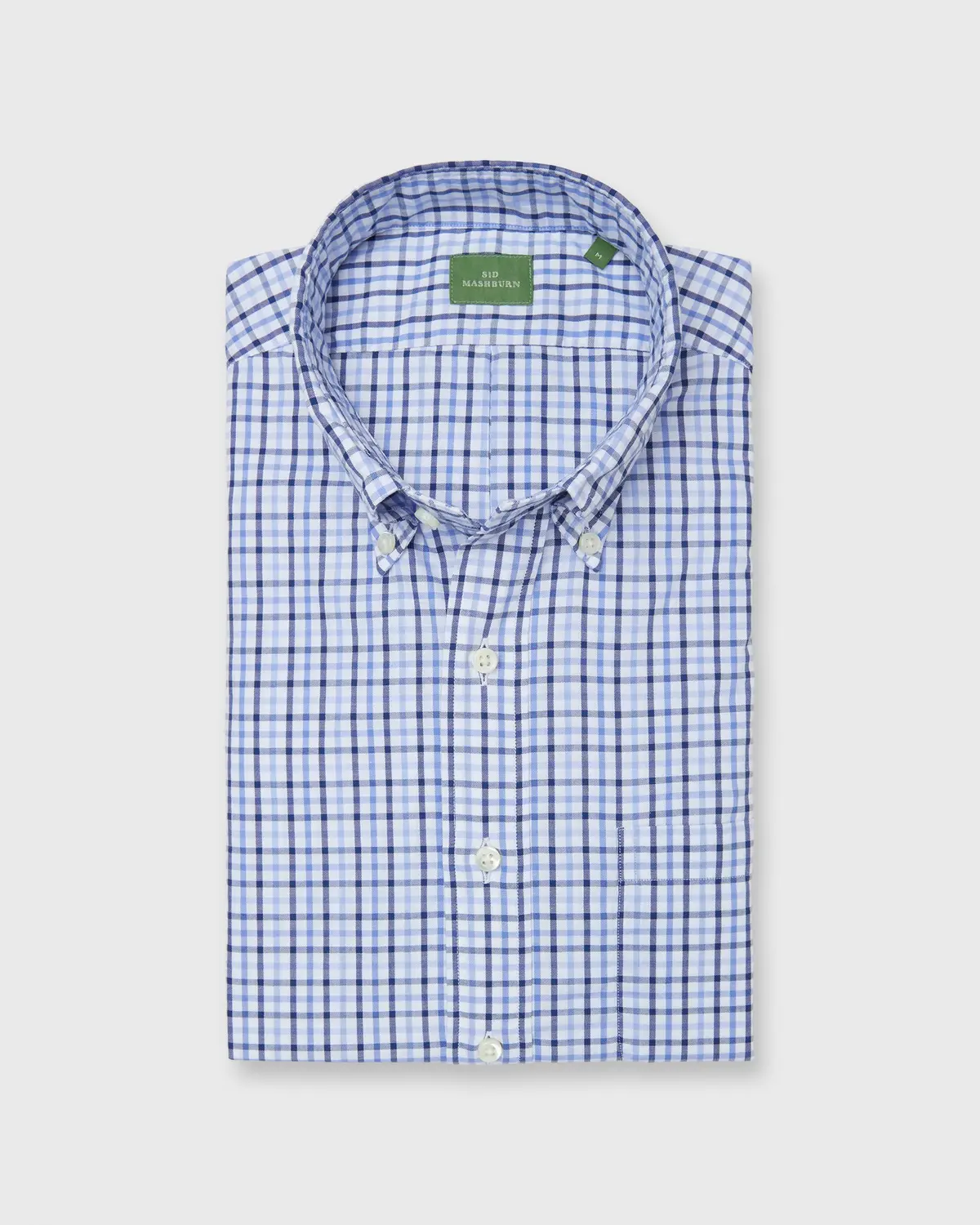 Button-Down Sport Shirt In Blue/Navy Tattersall Oxford 1