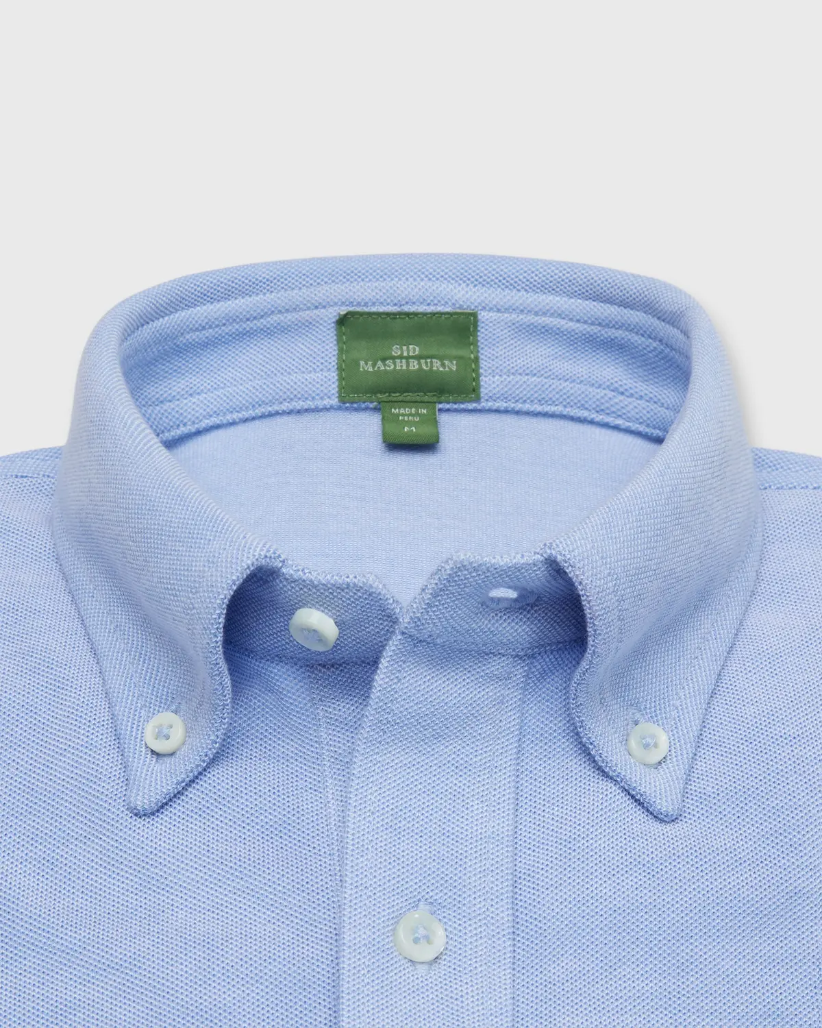 Short-Sleeved Knit Button-Down Popover Shirt In Sky Oxford Pima Pique 3