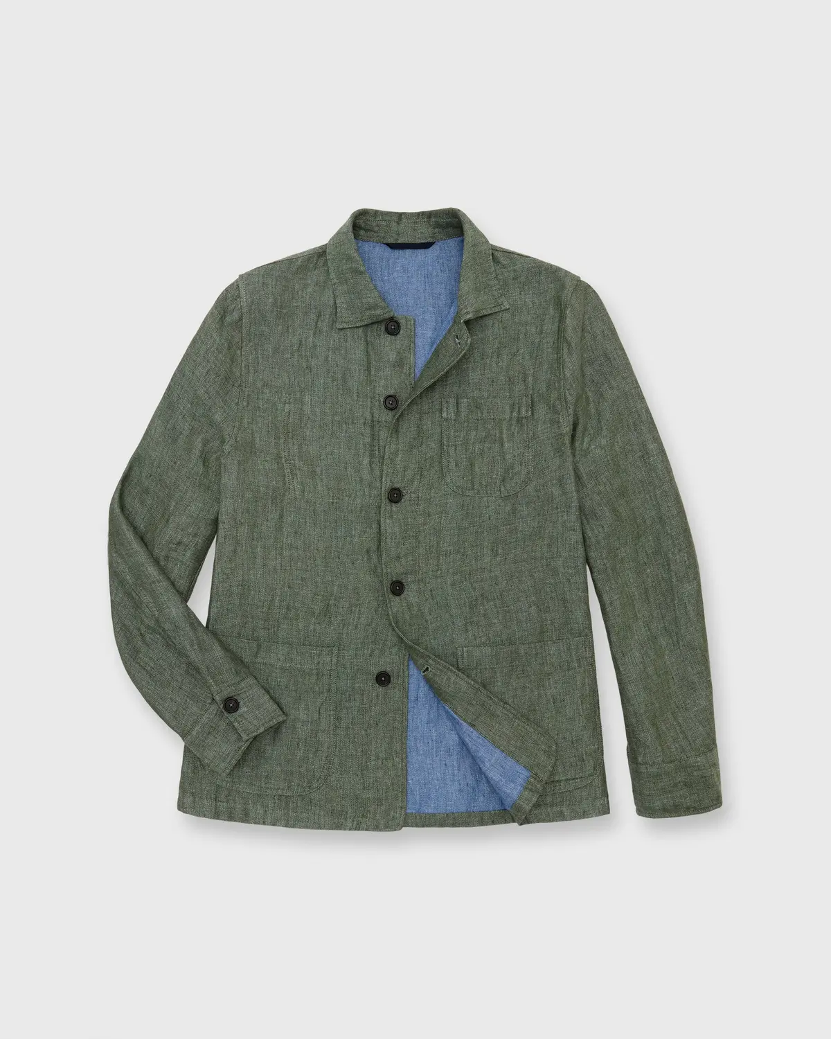 Chore Jacket In Moss Linen 1