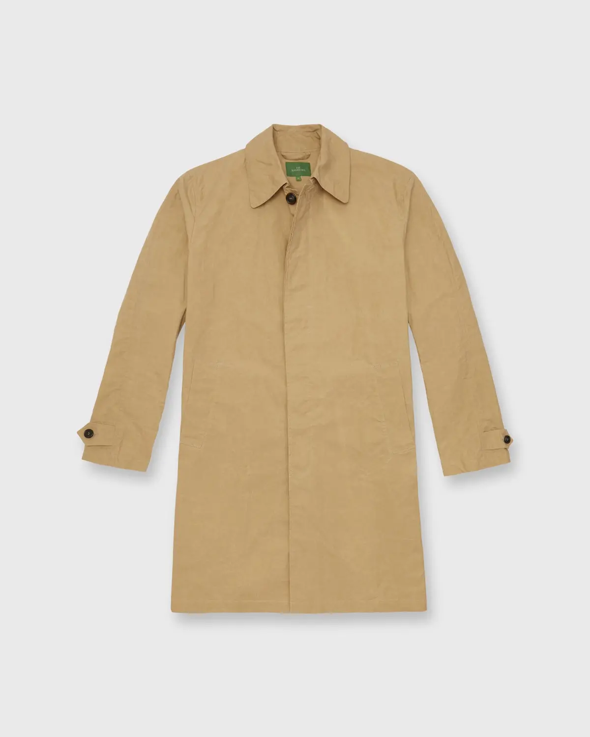 Traveler's Trench In Khaki Dry Waxed Poplin 1