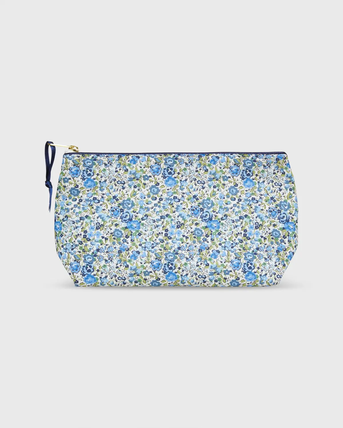 Soft Small Cosmetic Bag In Blue/Green Emma & Georgina Liberty Fabric 1