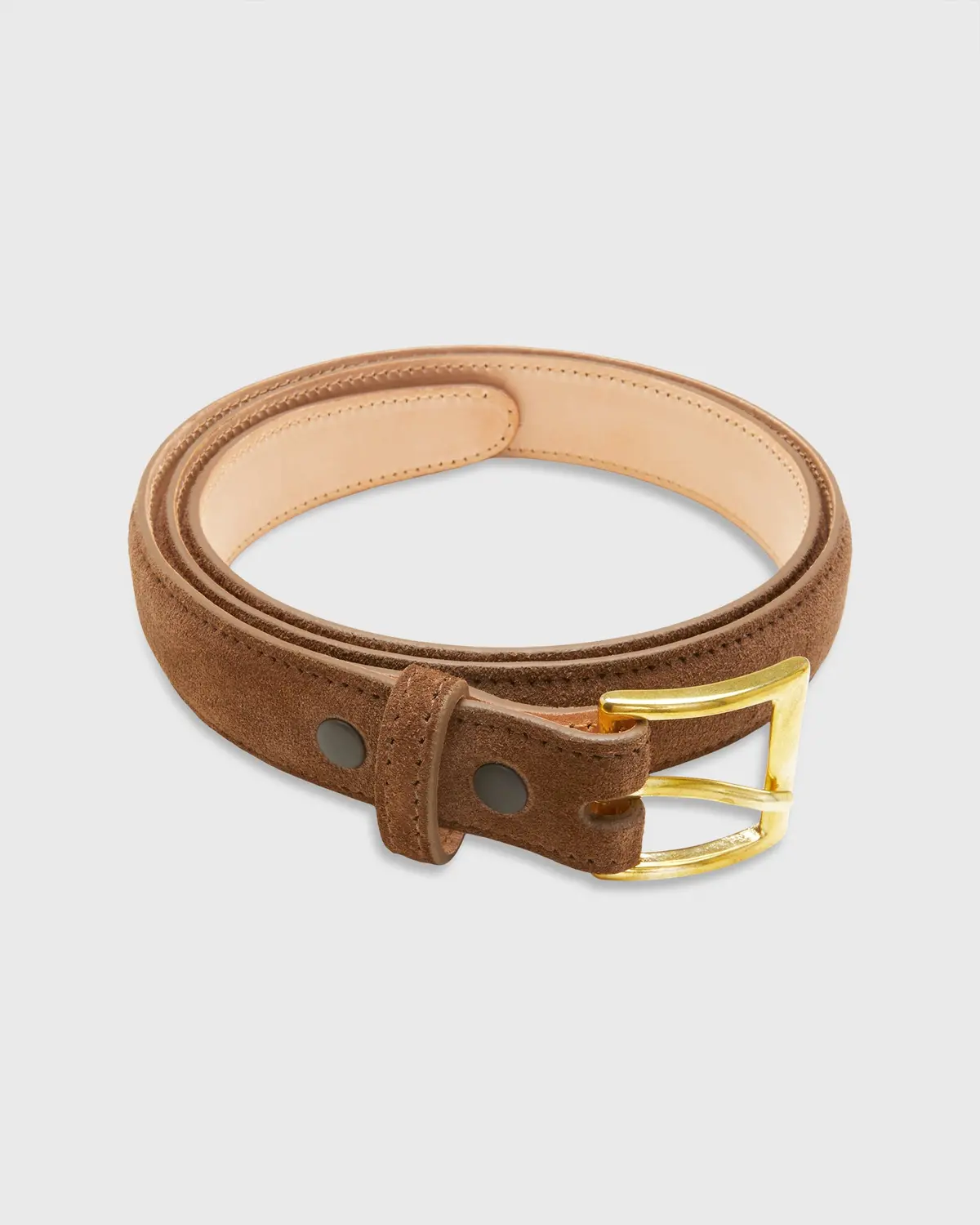 1" Belt In Tobacco Suede 1