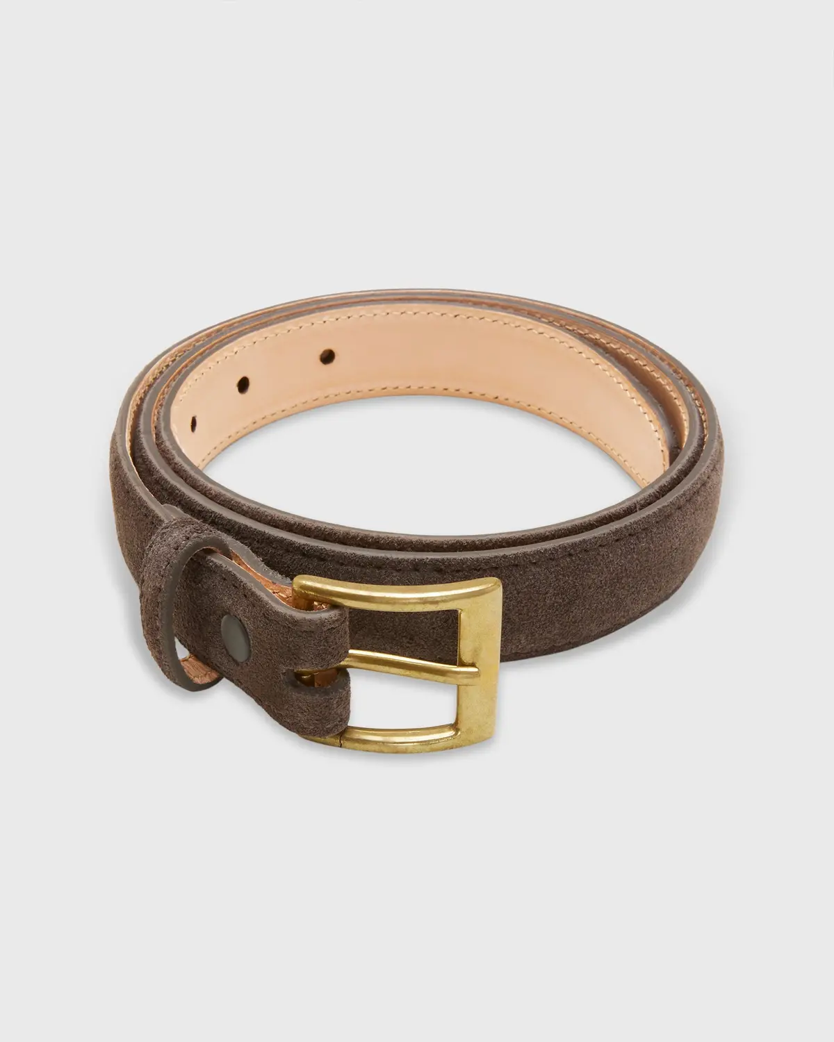 1" Belt In Chocolate Suede 1
