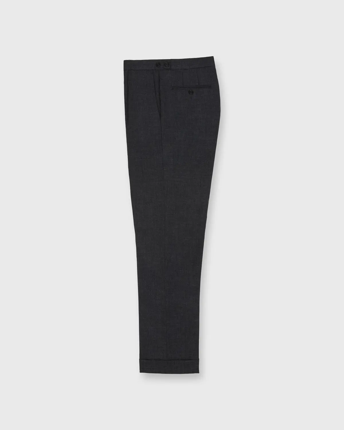 Pleated Dress Trouser In Charcoal High-Twist 1