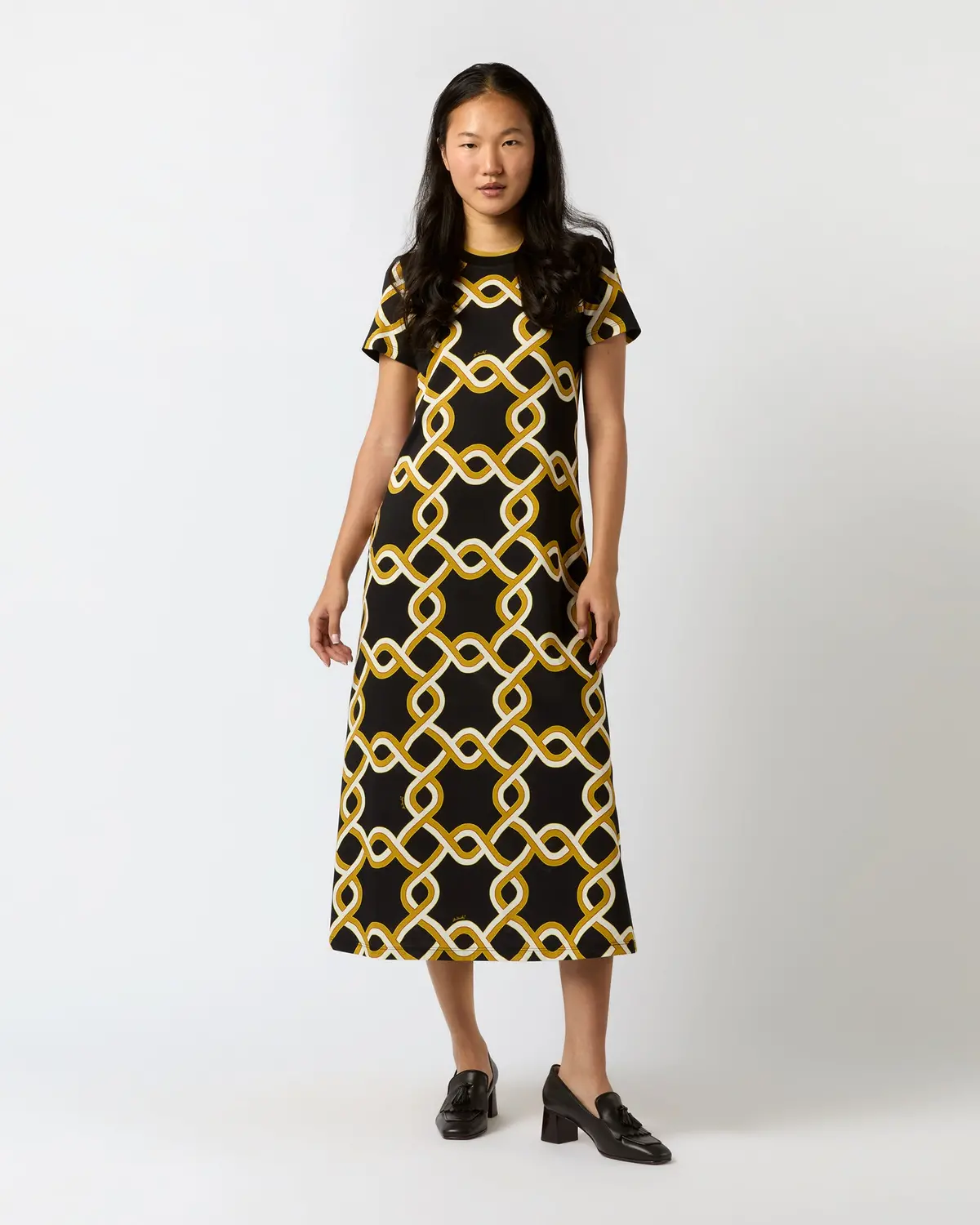 Sporty Swing Dress In Black Tackle Summer Poplin 1