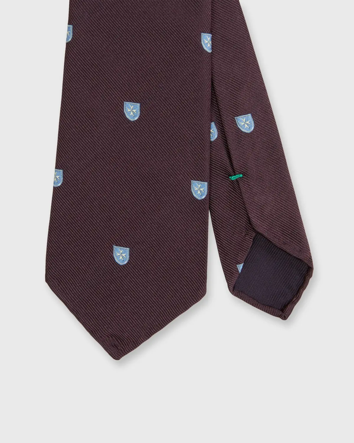 Silk Club Tie In Oxblood/Sky Shield 1