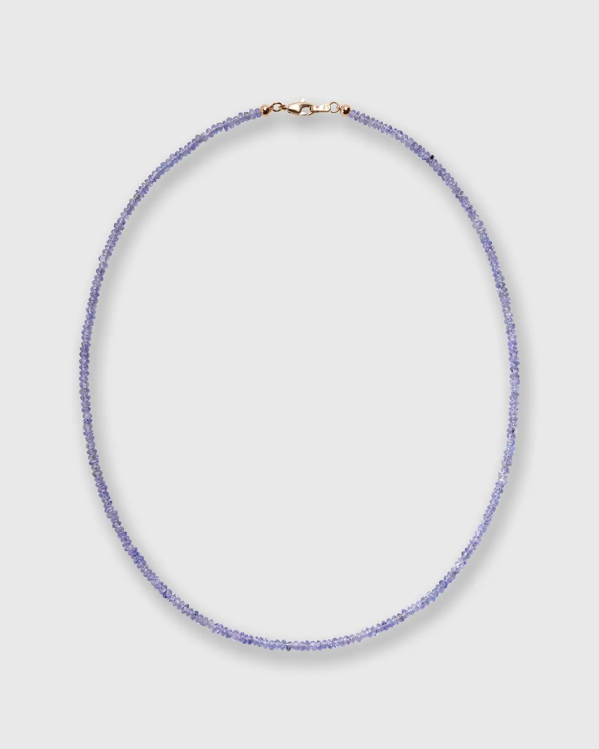 Tiny Beaded 14K Gold Necklace In Tanzanite 1