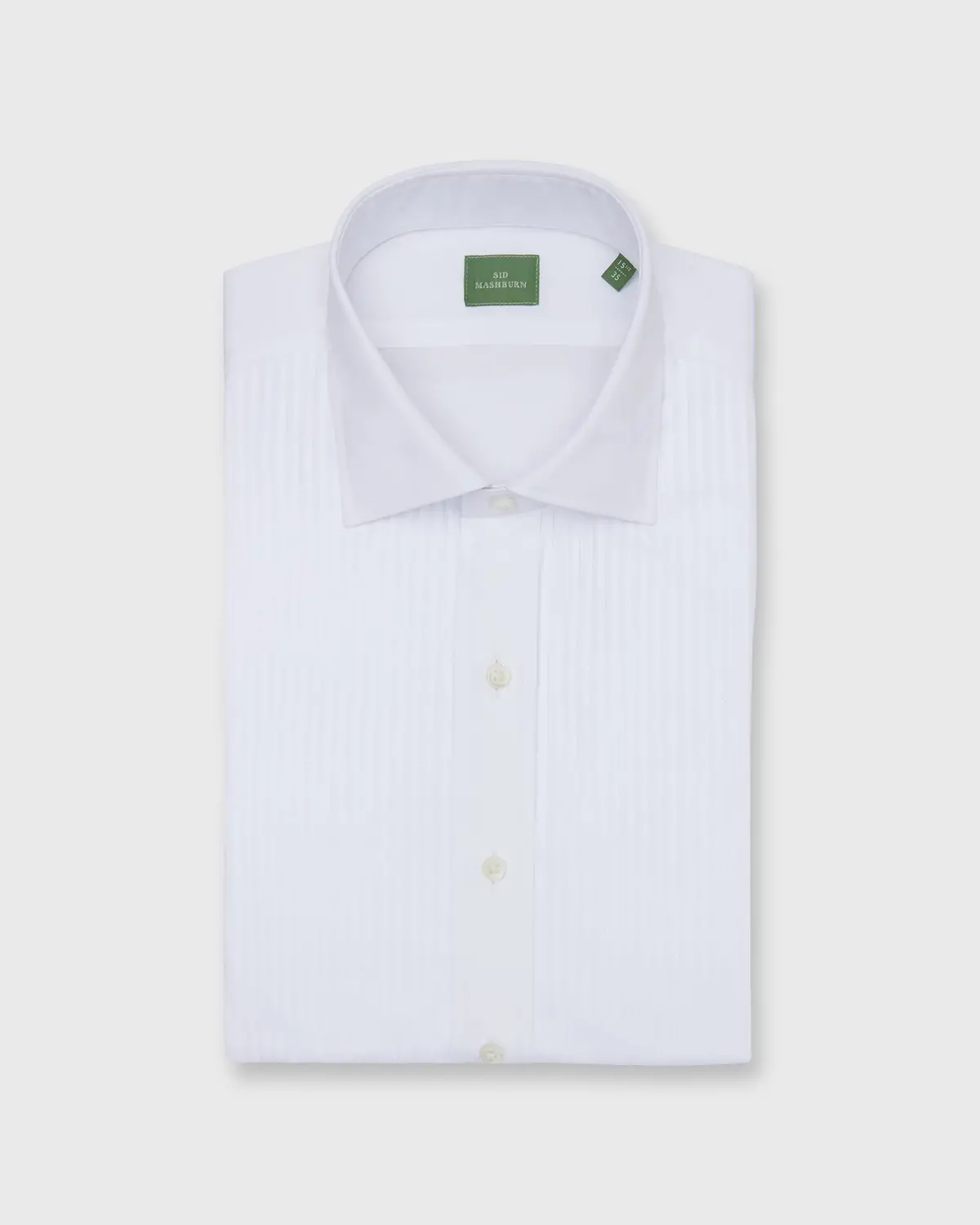 French-Cuff Pleated Bib-Front Tuxedo Shirt In White Poplin 1