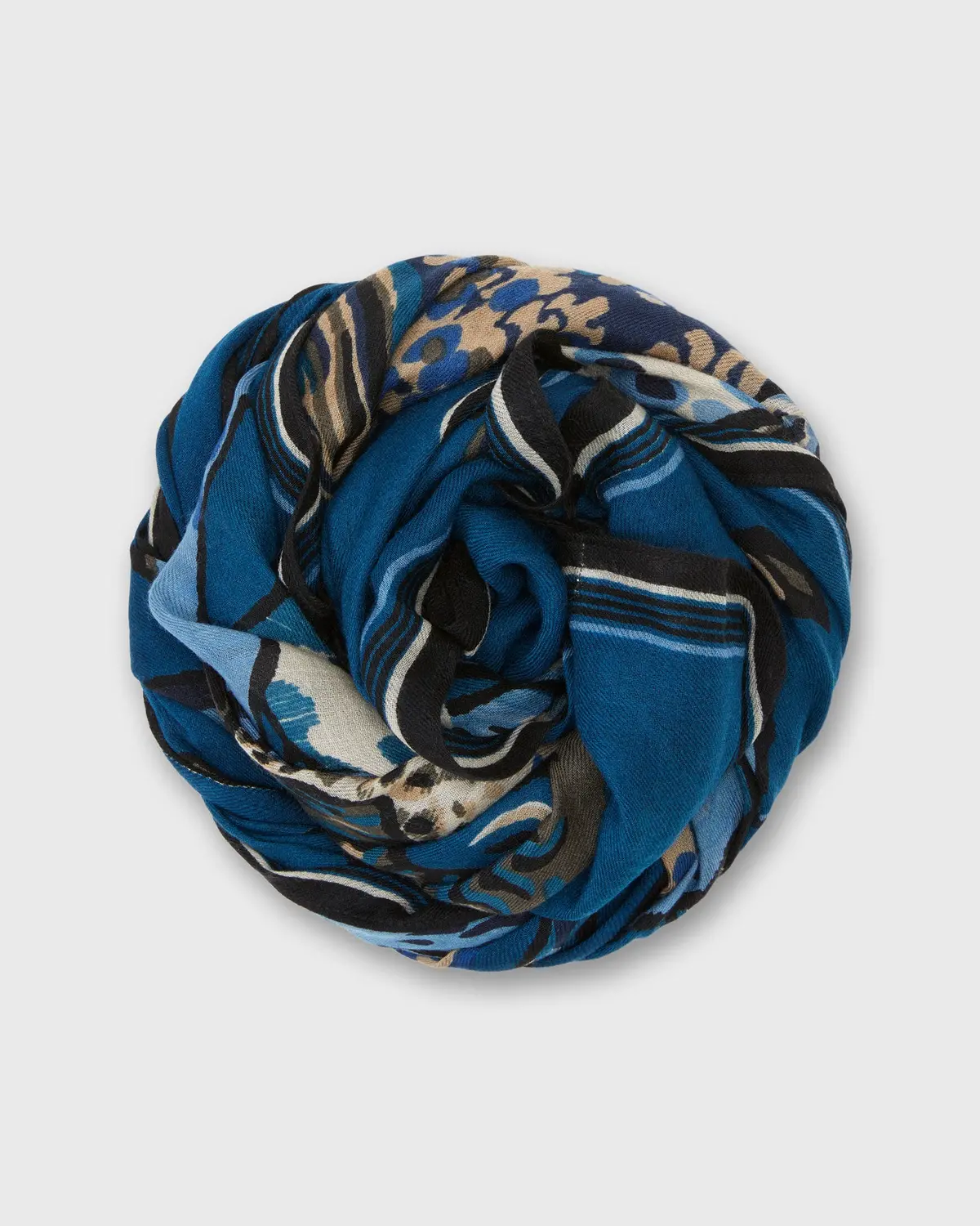 Western Square Scarf In Blue 1