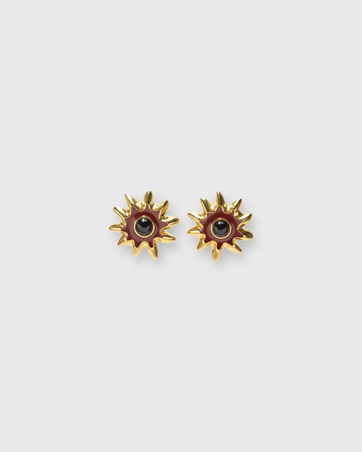 Helios Stud Earrings In Burgundy 1