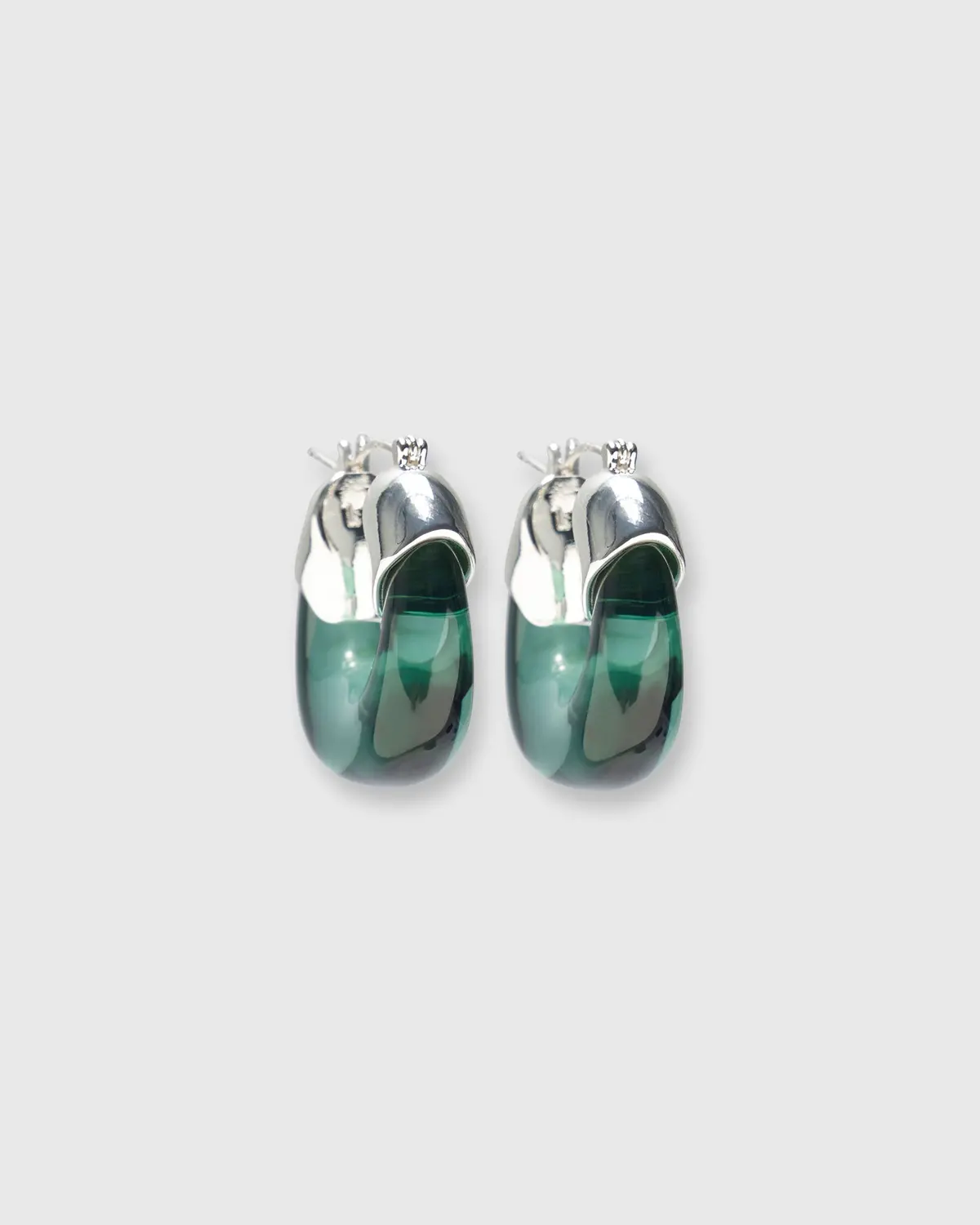 Mini Organic Hoop Earrings In Silver Forest 1