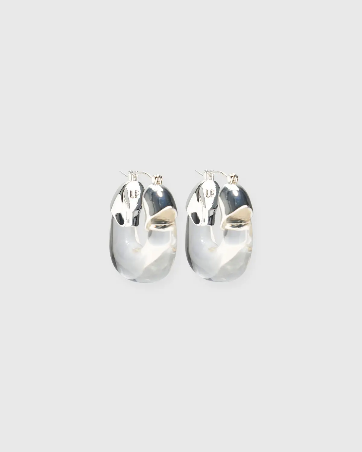Mini Organic Hoop Earrings In Silver Clear 1
