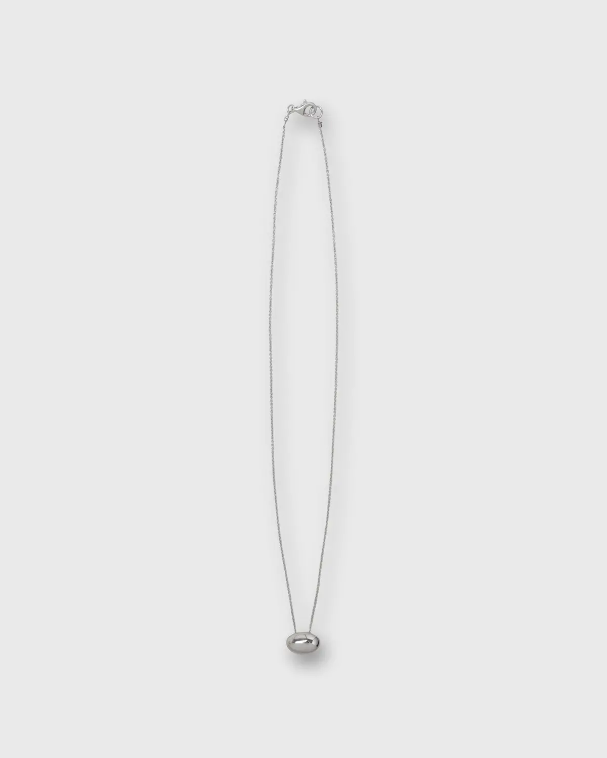 Small Oval East-West Pendant Necklace In Silver 1