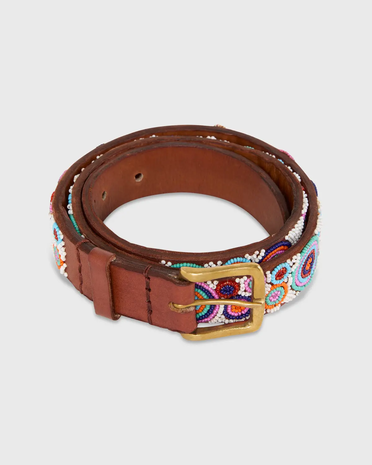 1.25" African Beaded Belt In Multi Geo 1