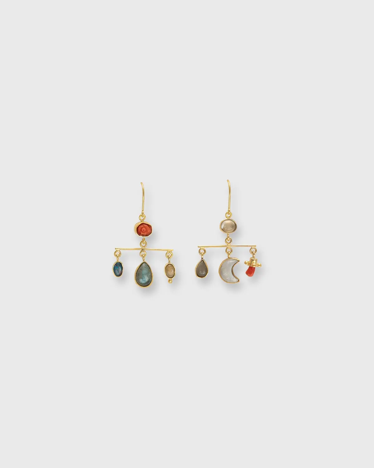 Balance Drop Earrings In Coral/Opal 1