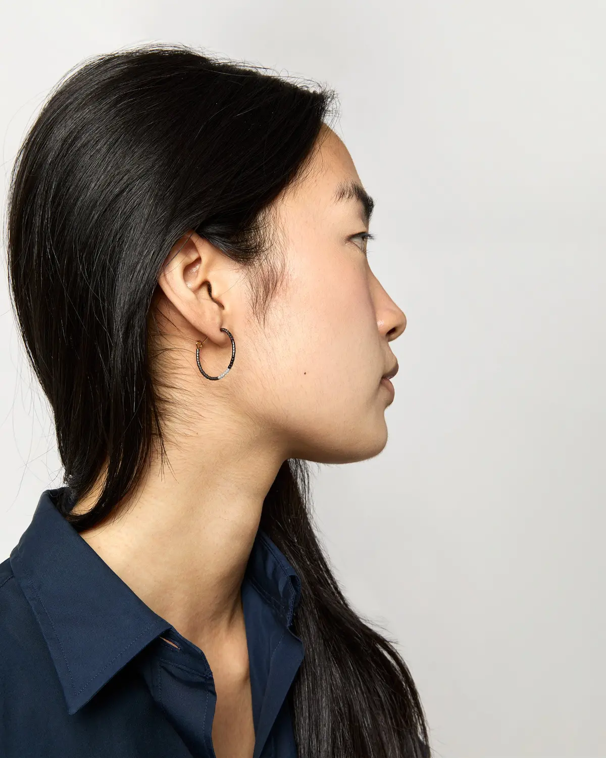 Color Field Hoop Earrings In Gunmetal 2