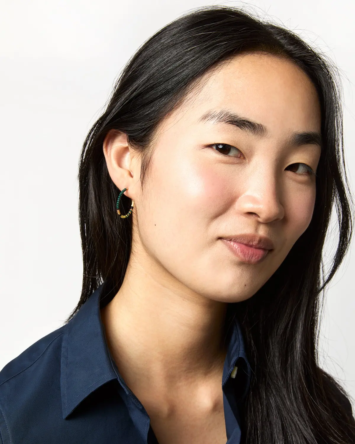 Aryna Hoop Earrings In Olive 2