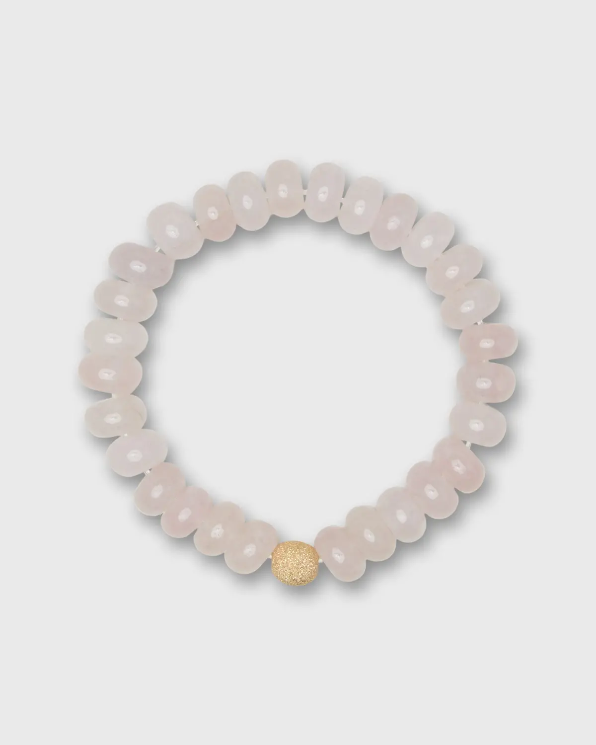 Semi Precious Beaded Bracelet In Pink Quartz Monochrome 1