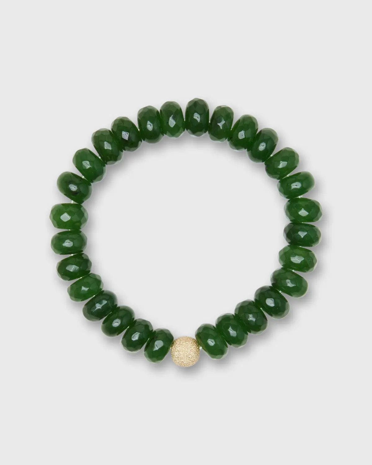 Semi Precious Beaded Bracelet In Dark Green Monochrome 1