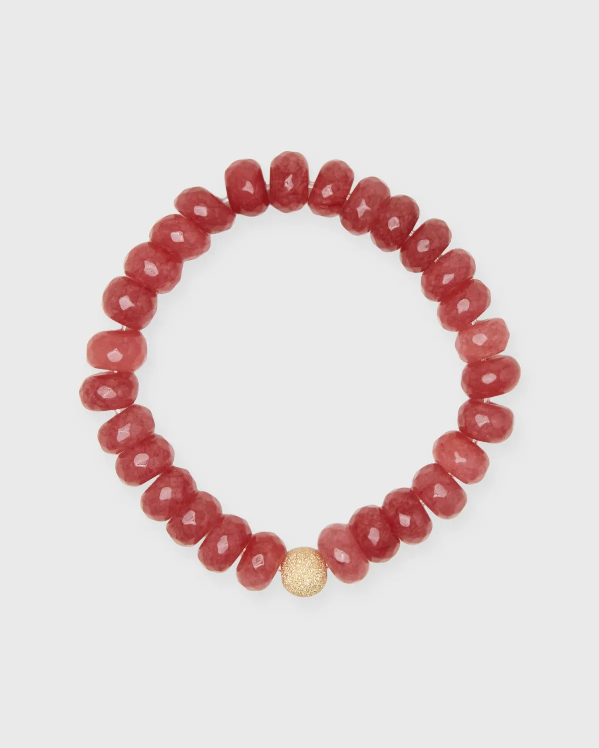 Semi Precious Beaded Bracelet In Raspberry Monochrome 1